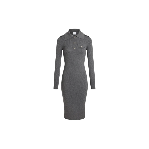Ribbed midi dress in Mercury wool
