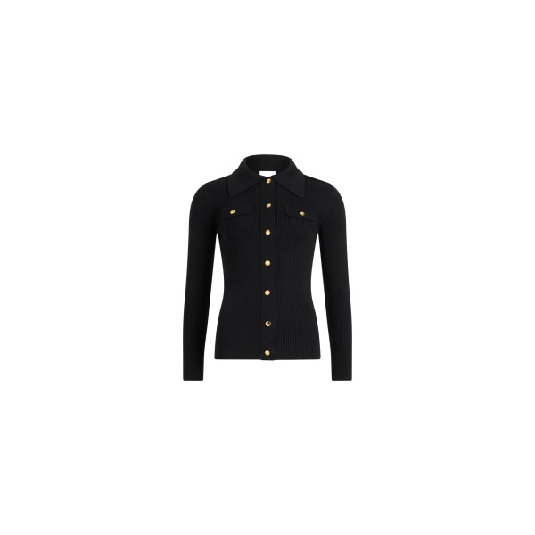 Patou Ribbed shirt in Black wool