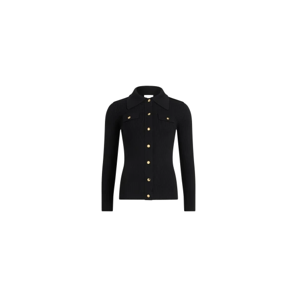Patou Ribbed shirt in Black wool