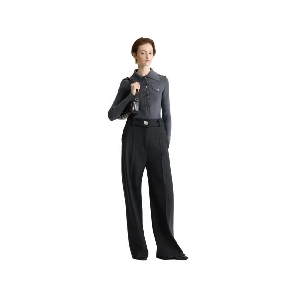 Ribbed shirt in Mercury wool - Image 2