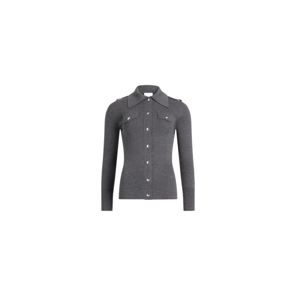 Patou Ribbed shirt in Mercury wool