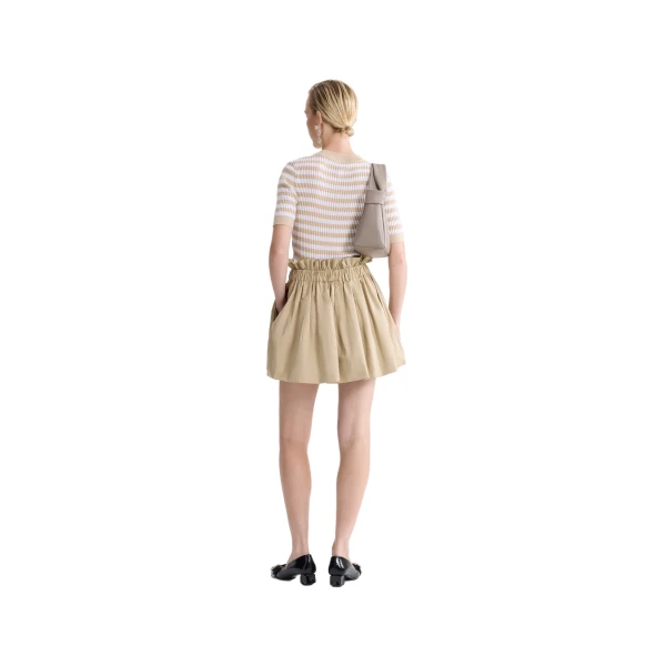 Ribbed striped cotton sweater in Safari Sand Stripes - Image 3