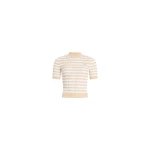Patou Ribbed striped cotton sweater in Safari Sand Stripes