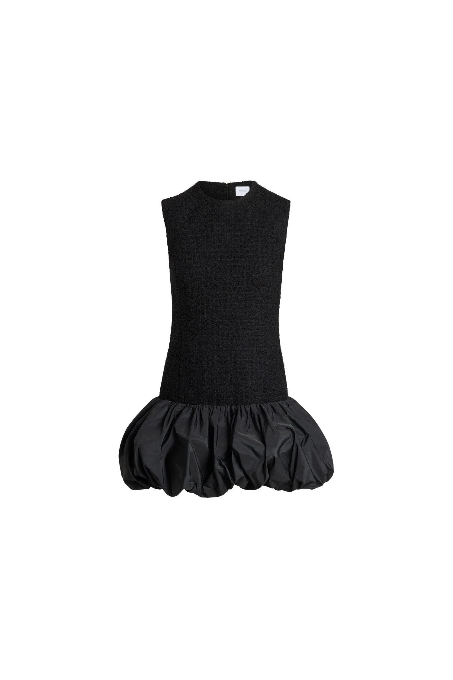 Patou Ruffle hem dress in Black sustainable wool blend tweed and faille | Dresses | Coveti Patou Ruffle hem dress in Black sustainable wool blend tweed and faille