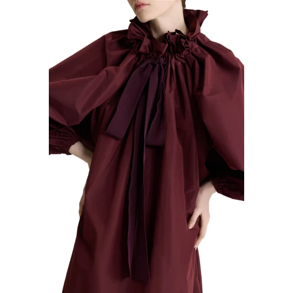 Ruffle hem dress in Vignola recycled faille - Image 4