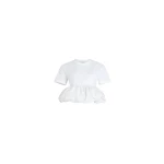 Patou Ruffle hem t-shirt in White organic cotton and faille