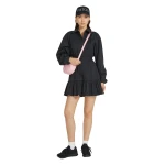 Patou Ruffle mini shirt dress in Black sustainable cotton