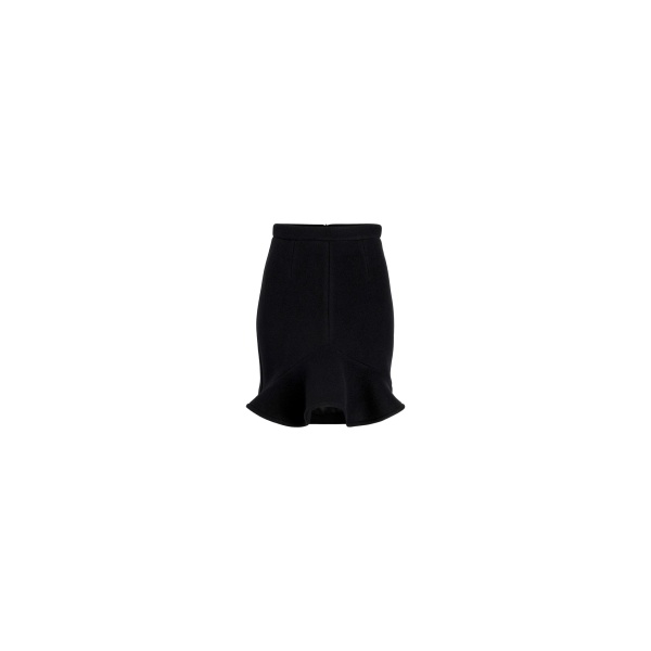 Patou Ruffle mini skirt in Black wool blend