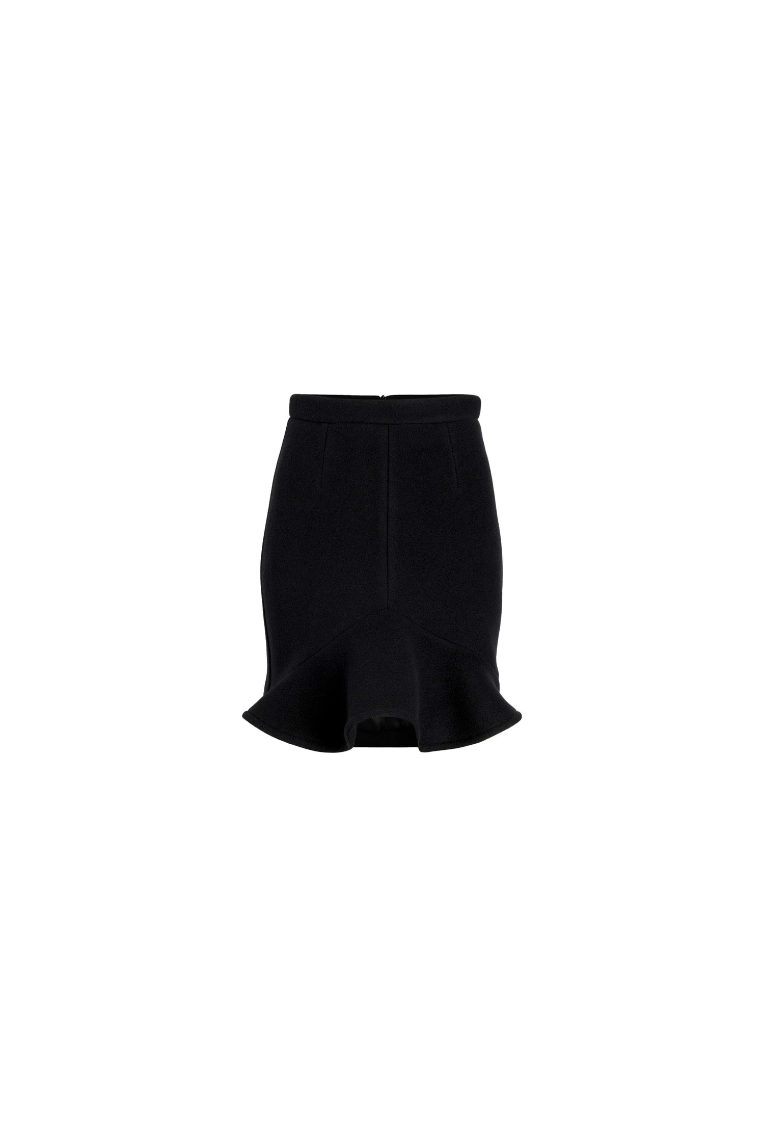 Patou Ruffle mini skirt in Black wool blend | Skirts | Coveti Patou Ruffle mini skirt in Black wool blend