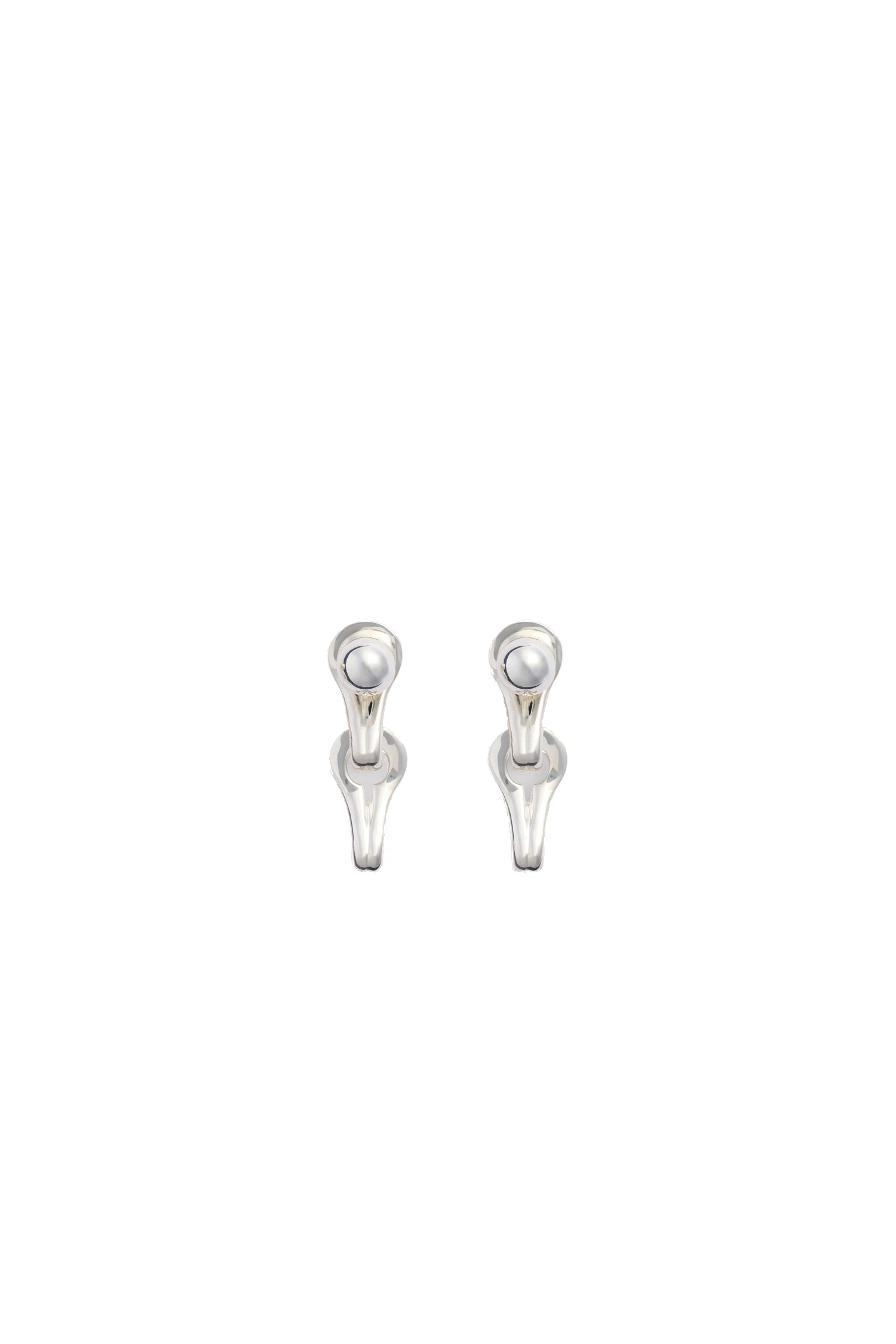 Patou S link double geometric stud earrings | Coveti Patou S link double geometric stud earrings in Silver