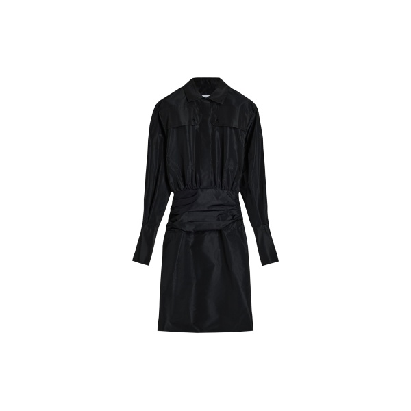 Patou Safari dress in Black recycled faille