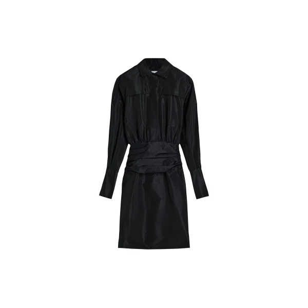 Safari dress in Black recycled faille
