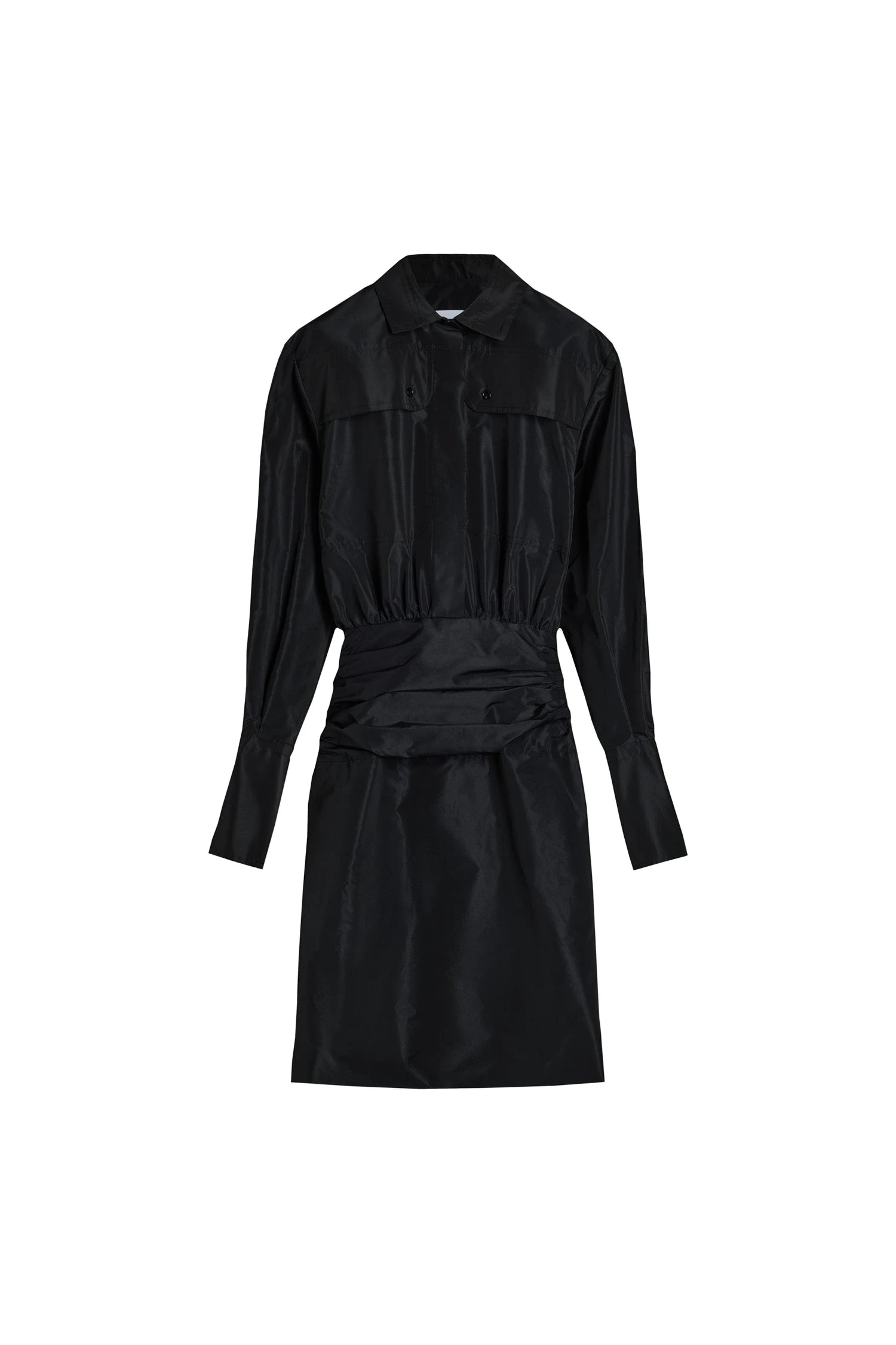 Patou Safari dress in Black recycled faille | Dresses | Coveti Patou Safari dress in Black recycled faille