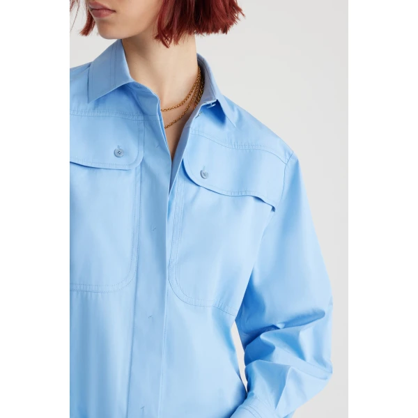 Safari shirt in Airy Blue organic cotton - Image 4