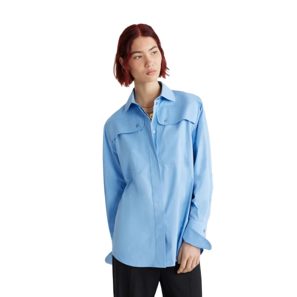 Safari shirt in Airy Blue organic cotton - Image 5
