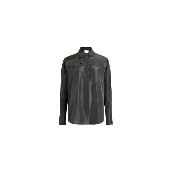 Patou Safari shirt in Black recycled faille