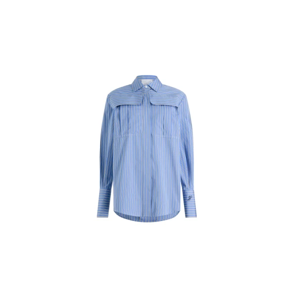 Safari shirt in Heritage Blue Stripes printed organic cotton poplin