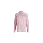 Patou Safari shirt in Primrose Pink Stripes printed organic cotton poplin