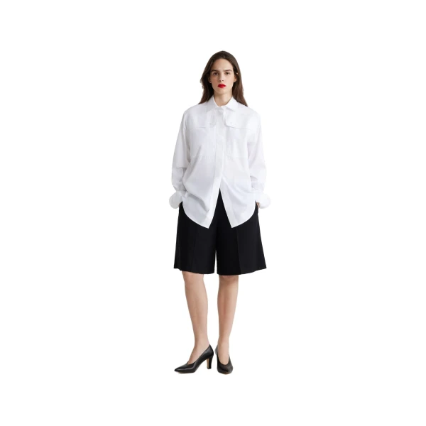 Safari shirt in White organic cotton - Image 2