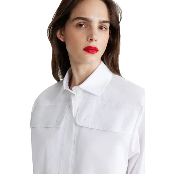 Safari shirt in White organic cotton - Image 4