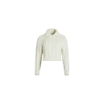 Patou Sailor cable jumper in White sustainable wool