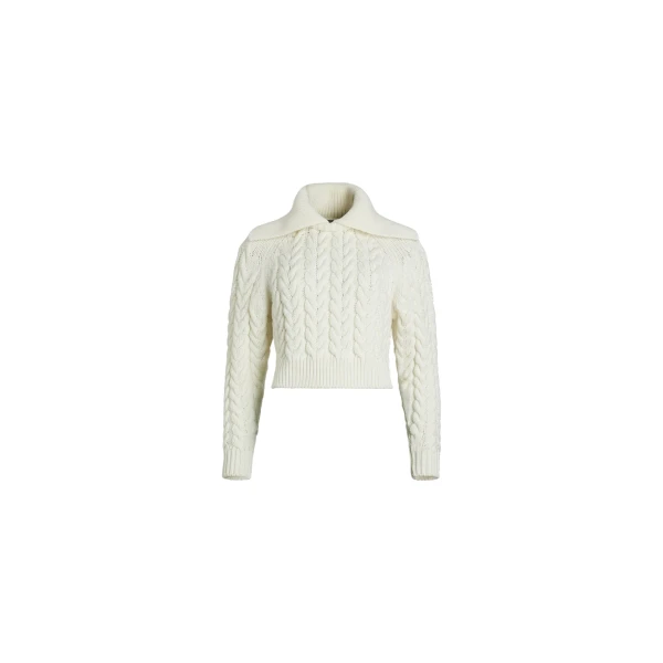 Patou Sailor cable jumper in White sustainable wool
