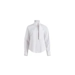 Patou Scarf collar blouse in Pink Pearl Stripes printed organic cotton poplin