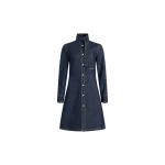 Patou Scarf collar shirt dress in Blue Moon Rodeo cotton blend denim