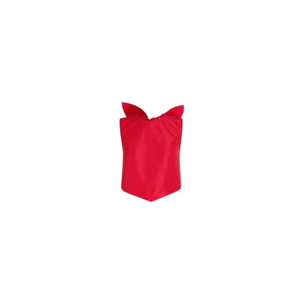 Patou Scarf top in Lipstick Red recycled ottoman faille