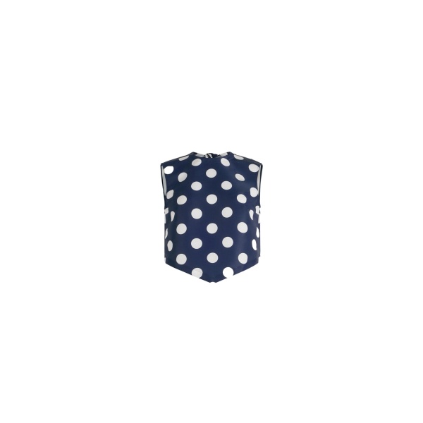 Patou Scarf top in Navy Polka Dots printed recycled ottoman faille