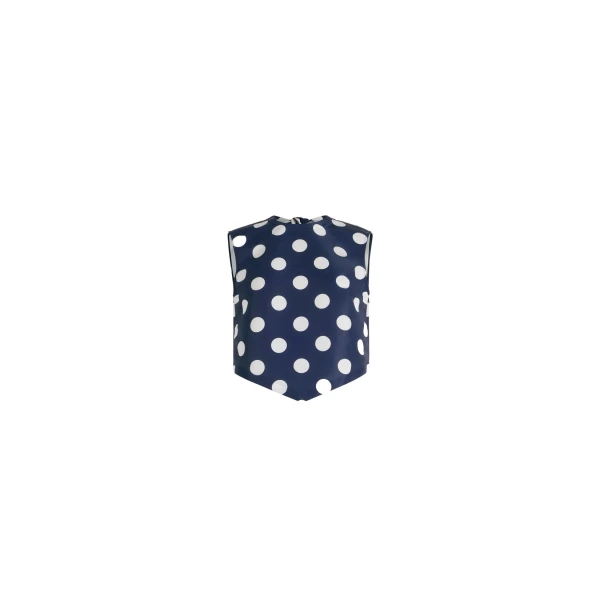 Patou Scarf top in Navy Polka Dots printed recycled ottoman faille