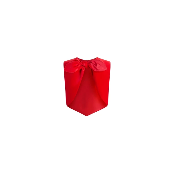 Scarf top in Red organic cotton velvet - Image 2