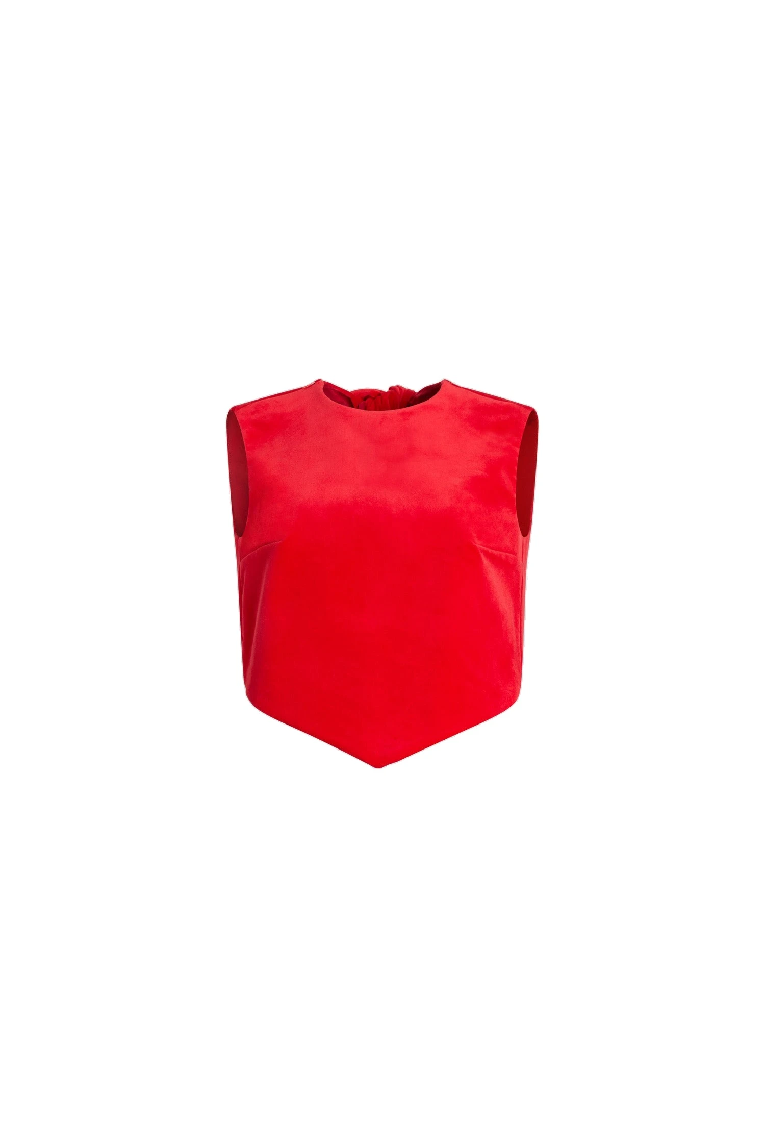 Patou Scarf top in organic cotton velvet | Coveti Patou Scarf top in Red organic cotton velvet