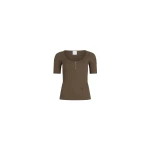 Patou Scoop neck t-shirt in Mocha ribbed organic cotton blend