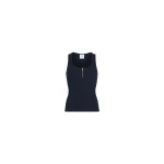Patou Scoop neck tank in Navy Black ribbed organic cotton blend