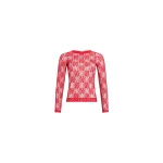 Patou Second skin top in Babylone Red lace jersey