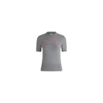 Patou Short-sleeve sweater in Frosted Stone blended cotton