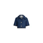 Patou Short-sleeved cropped jacket in Rodeo Blue cotton denim