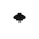 Patou Short voluminous organic cotton top in Black