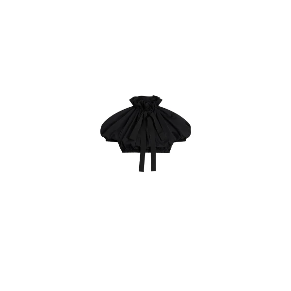 Patou Short voluminous organic cotton top in Black