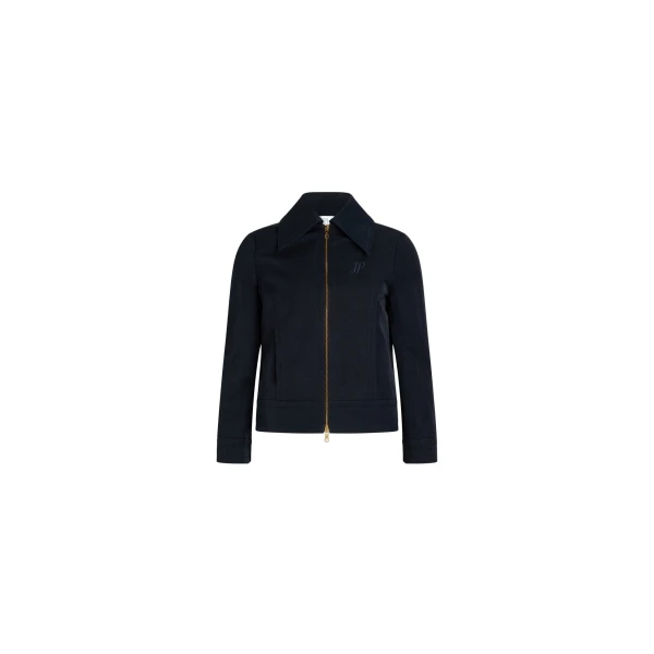 Patou Short zipped jacket in Navy Black lightweight recycled nylon
