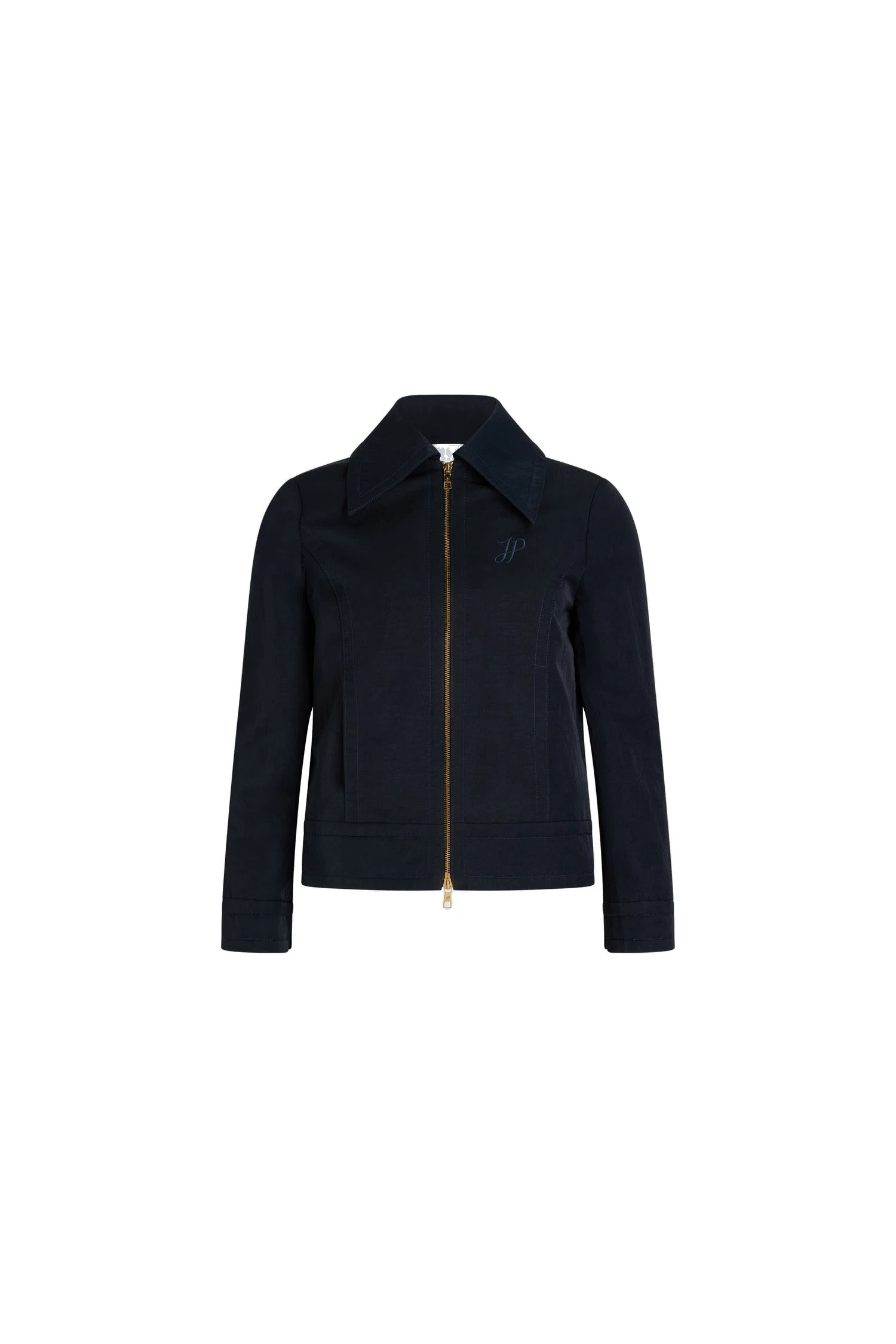 Patou Short zipped jacket in lightweight recycled nylon | Coveti Patou Short zipped jacket in Navy Black lightweight recycled nylon
