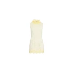 Patou Sleeveless eco-friendly cotton blend mini dress in Lemonade