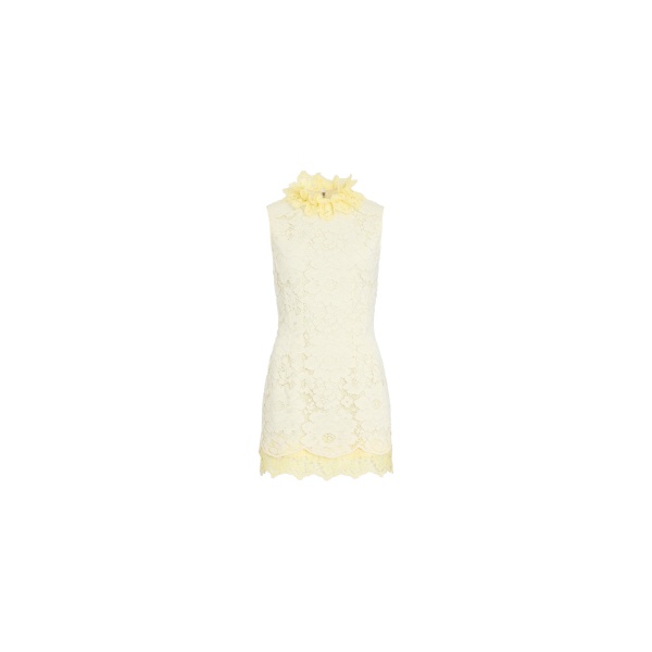Patou Sleeveless eco-friendly cotton blend mini dress in Lemonade