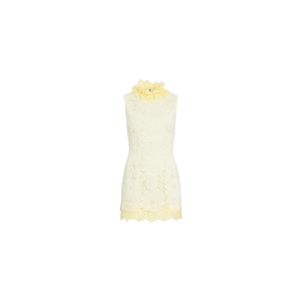 Sleeveless eco-friendly cotton blend mini dress in Lemonade