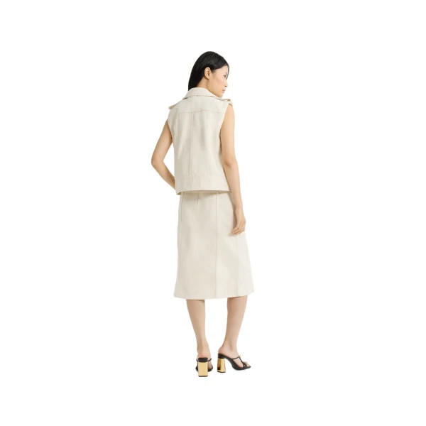 Sleeveless jacket in Natural cotton denim - Image 3