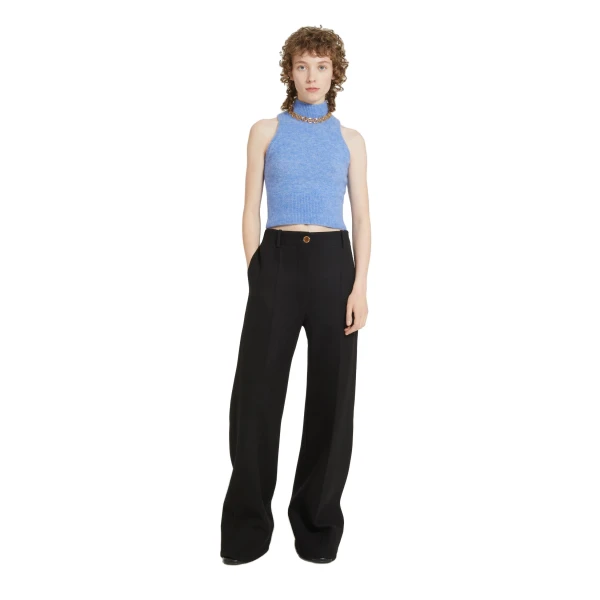 Patou Sleeveless top in Alaska Blue sustainable alpaca blend