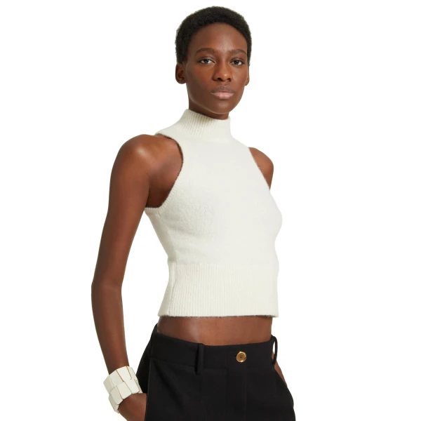 Sleeveless top in Avalanche sustainable alpaca blend - Image 6