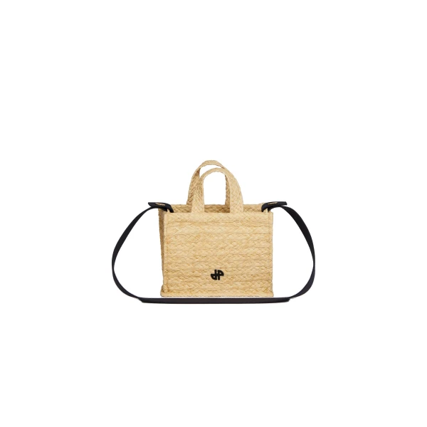 Patou Small JP tote in Vanilla raffia