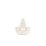 Patou Small Patou logo trapeze tote in White cotton canvas